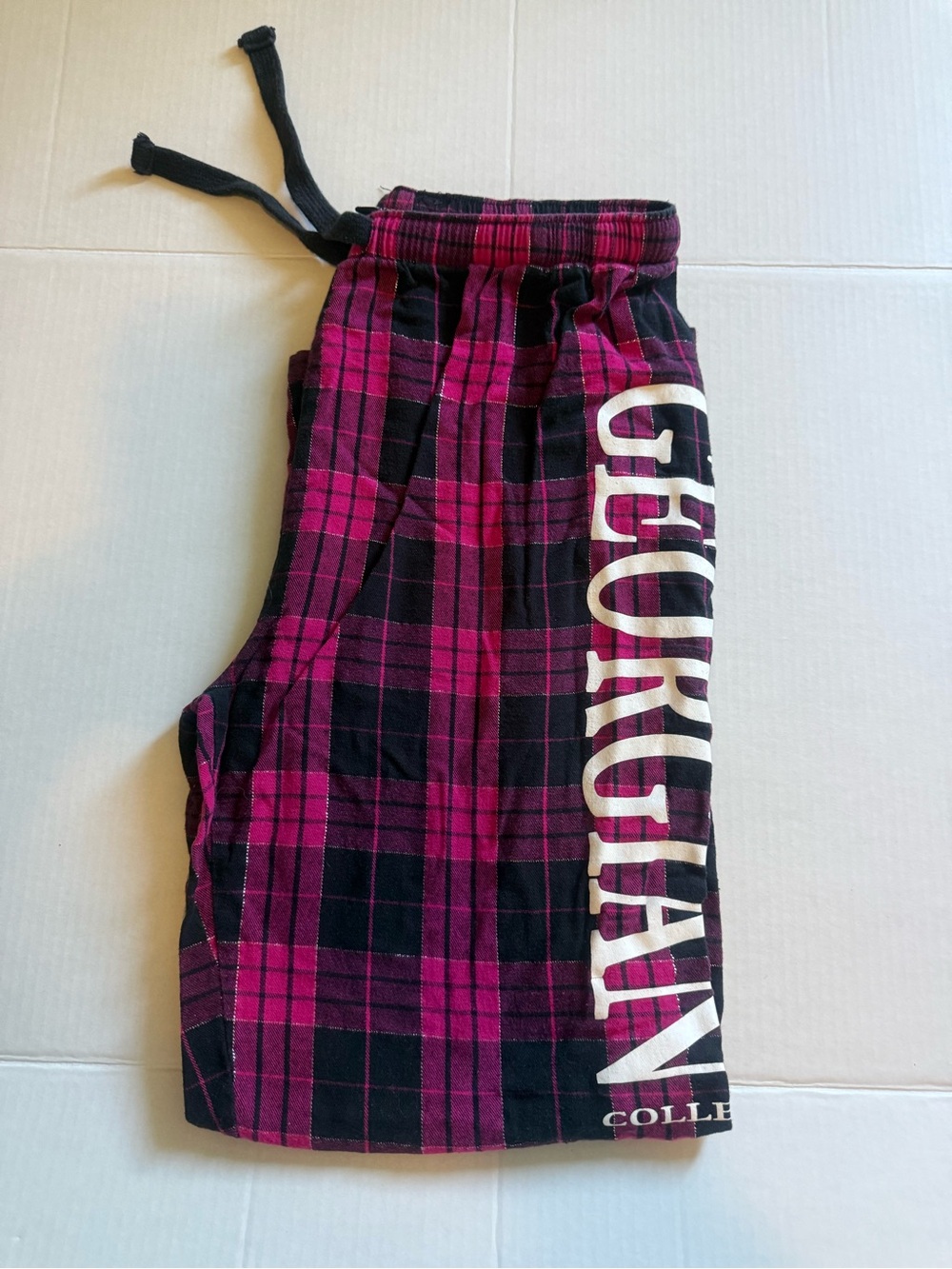 M&M'S Women's Pink and Black Plaid Pajama Pants